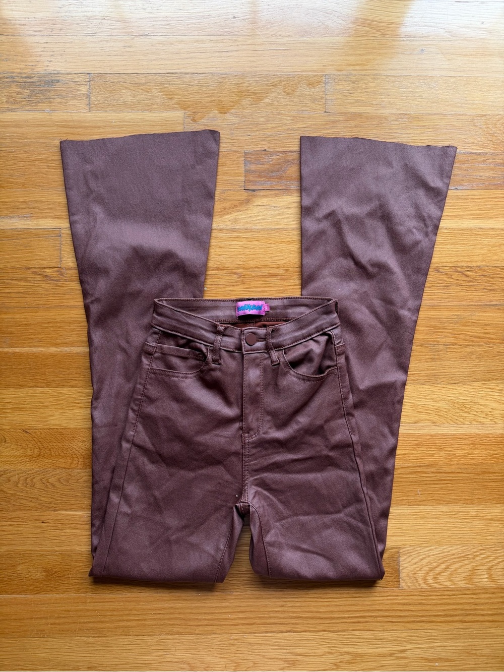 Edikted Brown Chocolate Flare Pants - Size XS